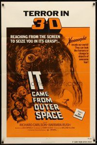 2j477 IT CAME FROM OUTER SPACE 1sh R72 Ray Bradbury, Jack Arnold classic 3-D sci-fi, cool artwork!