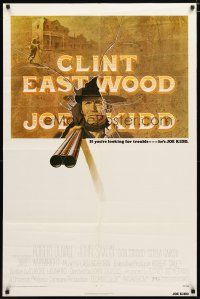 2j489 JOE KIDD 1sh '72 cool art of Clint Eastwood pointing double-barreled shotgun!