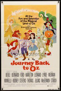 2j490 JOURNEY BACK TO OZ 1sh '74 animated cartoon, Milton Berle, Ethel Merman and Liza Minnelli!