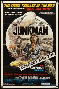 2j495 JUNKMAN 1sh '82 from junk cars to movie stars, cool action artwork by Jensen!