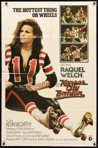 2j497 KANSAS CITY BOMBER 1sh '72 sexy roller derby girl Raquel Welch, the hottest thing on wheels!