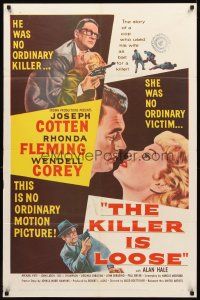2j500 KILLER IS LOOSE 1sh '56 Budd Boetticher, art of Joseph Cotten & Rhonda Fleming!