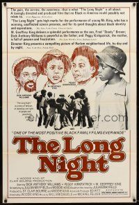 2j534 LONG NIGHT 1sh '76 Woodie King Jr., cool artwork of cast!