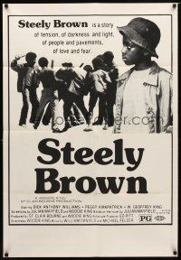 2j535 LONG NIGHT 1sh '76 Woodie King Jr., cool image of cast fighting, Steely Brown!