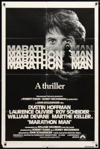 2j569 MARATHON MAN 1sh '76 cool image of Dustin Hoffman, John Schlesinger classic thriller!