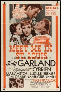 2j581 MEET ME IN ST. LOUIS 1sh R62 Judy Garland, Margaret O'Brien, classic musical!