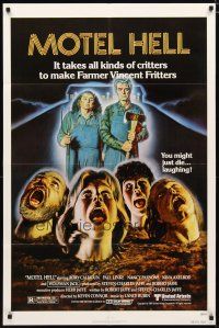 2j590 MOTEL HELL 1sh '80 it takes all kinds of critters to make Farmer Vincent Fritters!