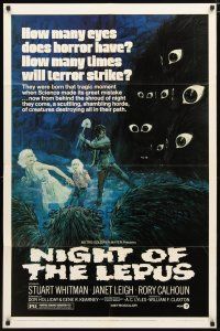 2j616 NIGHT OF THE LEPUS 1sh '72 cool monster art, how many eyes does horror have!
