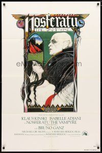 2j627 NOSFERATU THE VAMPYRE 1sh '79 Werner Herzog, Palladini art of vampire Klaus Kinski!