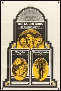 2j727 ROOM SERVICE/FATAL GLASS OF BEER/VAGABOND 1sh '70s Marx Brothers, early comedy triple-bill!