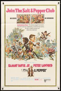 2j737 SALT & PEPPER 1sh '68 great artwork of Sammy Davis & Peter Lawford by Jack Davis!