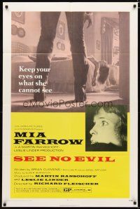 2j752 SEE NO EVIL 1sh '71 keep your eyes on what blind Mia Farrow cannot see!