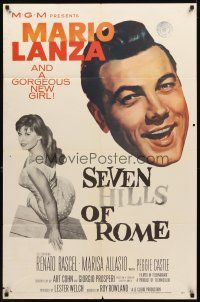 2j756 SEVEN HILLS OF ROME 1sh '58 Arrivederci Roma, Mario Lanza, gorgeous Marisa Allasio!