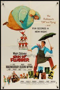 2j791 SON OF FLUBBER 1sh R70 Walt Disney, art of absent-minded professor Fred MacMurray!