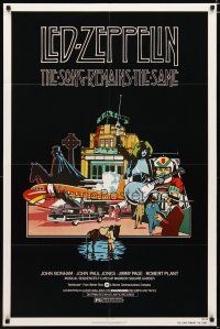 2j795 SONG REMAINS THE SAME 1sh '76 Led Zeppelin, really cool rock & roll montage art!