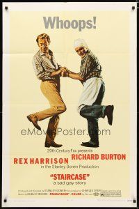 2j810 STAIRCASE 1sh '69 Stanley Donen, Rex Harrison & Richard Burton in a sad gay story!