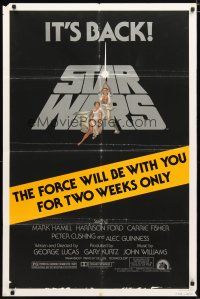 2j816 STAR WARS 1sh R81 George Lucas classic sci-fi epic, great art by Tom Jung!