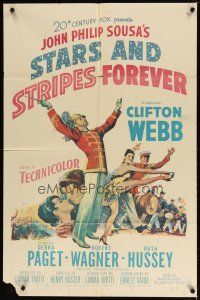 2j820 STARS & STRIPES FOREVER 1sh '53 Clifton Webb as band leader & composer John Philip Sousa!