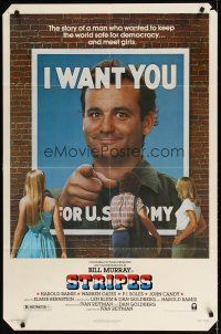 2j837 STRIPES style A 1sh '81 Ivan Reitman classic military comedy, Bill Murray wants YOU!