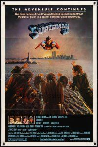 2j851 SUPERMAN II 1sh '81 Christopher Reeve, Terence Stamp, battle over New York City!