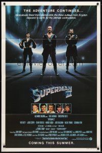 2j852 SUPERMAN II teaser 1sh '81 Christopher Reeve, Terence Stamp, great image of villains!