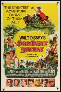2j860 SWISS FAMILY ROBINSON 1sh '60 John Mills, Walt Disney family fantasy classic!