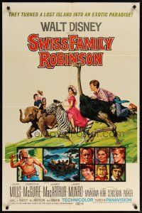 2j861 SWISS FAMILY ROBINSON 1sh R72 John Mills, Walt Disney family fantasy classic!