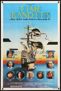 2j901 TIME BANDITS 1sh '81 John Cleese, Sean Connery, art by director Terry Gilliam!