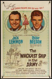 2j945 WACKIEST SHIP IN THE ARMY 1sh '60 Jack Lemmon & Ricky Nelson, the ocean roars & so will you!