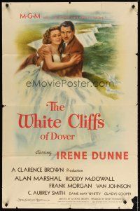 2j962 WHITE CLIFFS OF DOVER style D 1sh '44 Irene Dunne & Alan Marshal in the greatest love story!