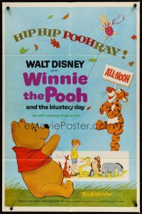 2j976 WINNIE THE POOH & THE BLUSTERY DAY 1sh '69 A.A. Milne, Tigger, Piglet, Eeyore!