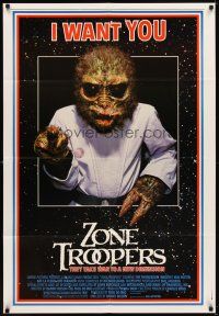 2j998 ZONE TROOPERS 1sh '85 Uncle Sam-like alien, parody of James Montgomery Flagg's I Want You!
