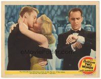 2k309 BETWEEN TWO WOMEN LC #3 '45 Keenan Wynn with Van Johnson being kissed by sexy Marilyn Maxwell!