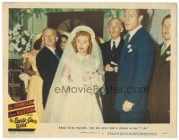 2k341 BRIDE GOES WILD LC #7 '48 wacky image of startled June Allyson and Richard Derr at wedding!