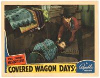 2k401 COVERED WAGON DAYS LC '40 Three Mesquiteers, cool image of man in mask rescuing bound man!