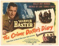 2k105 CRIME DOCTOR'S DIARY TC '49 detective Warner Baxter, bullet-hot murder brewed by love!
