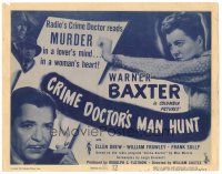 2k106 CRIME DOCTOR'S MAN HUNT TC '46 Warner Baxter, Ellen Drew, from famous radio program!