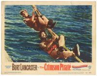 2k411 CRIMSON PIRATE LC #5 '52 great image of Burt Lancaster & Nick Cravat swinging on rope!
