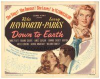 2k114 DOWN TO EARTH TC '46 sexy Rita Hayworth & Larry Parks singing, dancing & loving!