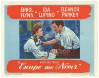 2k461 ESCAPE ME NEVER LC #4 '48 close up of pretty Ida Lupino & young Gig Young w/ lots of hair!