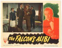 2k470 FALCON'S ALIBI LC '46 detective Tom Conway as The Falcon investigating dead body in bedroom!