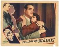 2k473 FALSE FACES LC '32 love triangle, Lowell Sherman loves Lila Lee!