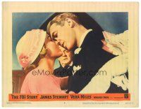 2k481 FBI STORY LC #5 '59 romantic close up of Jimmy Stewart about to kiss pretty Vera Miles!