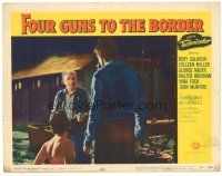 2k495 FOUR GUNS TO THE BORDER LC #8 '54 Walter Brennan w/gun confronts man & woman on street!