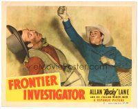 2k502 FRONTIER INVESTIGATOR LC #5 '49 cool image of cowboy Allan Rocky Lane punching out baddie!