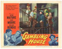 2k507 GAMBLING HOUSE LC #5 '51 image of Victor Mature on stairs w/sexy showgirls!