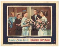 2k524 GOODBYE MY FANCY LC #2 '51 Joan Crawford with Robert Young, Eve Arden & girl w/flowers!