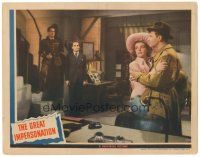 2k528 GREAT IMPERSONATION LC '42 spy Ralph Bellamy holds Kaaren Verne as Henry Daniell watches!