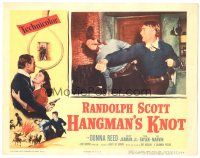 2k535 HANGMAN'S KNOT LC '52 cool image of Randolph Scott punching out baddie!
