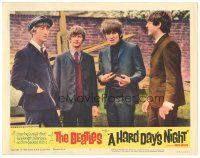 2k540 HARD DAY'S NIGHT LC #7 '64 great close up of all four Beatles standing around outside!
